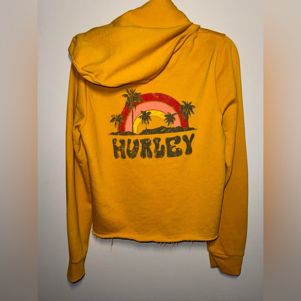 Hurley Yellow Cropped Hoodie